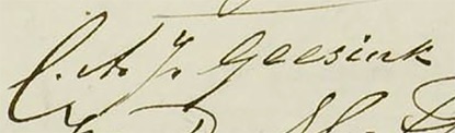 Handtekening C.A.J. Geesink (1828-1883)